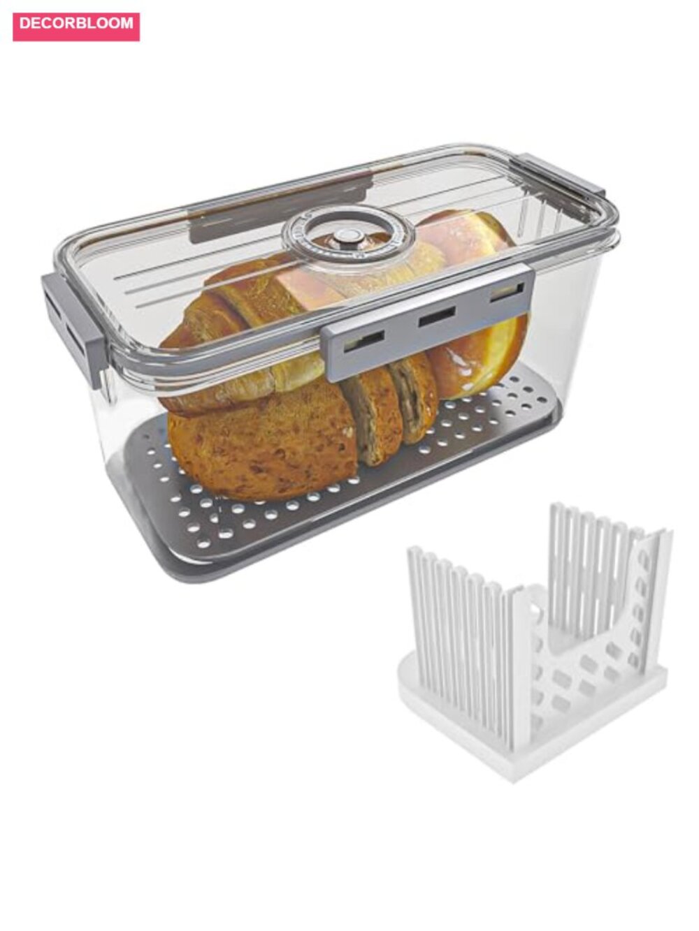 Airtight Bread Box with Adjustable Slicer and Freshness Dial
